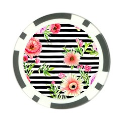 Blooming Watercolor Flowers Poker Chip Card Guard by GardenOfOphir