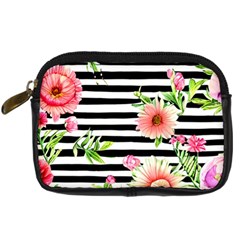 Blooming Watercolor Flowers Digital Camera Leather Case by GardenOfOphir