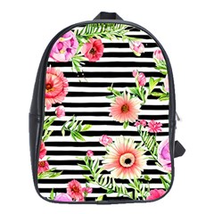 Blooming Watercolor Flowers School Bag (large) by GardenOfOphir