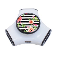 Blooming Watercolor Flowers 3-port Usb Hub by GardenOfOphir