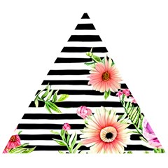 Blooming Watercolor Flowers Wooden Puzzle Triangle by GardenOfOphir