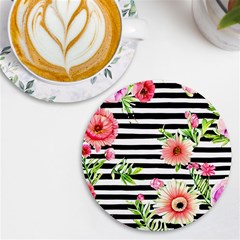 Blooming Watercolor Flowers Uv Print Round Tile Coaster by GardenOfOphir