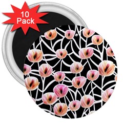 Cheery Watercolor Flowers 3  Magnets (10 Pack)  by GardenOfOphir