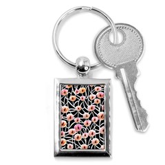 Cheery Watercolor Flowers Key Chain (rectangle)