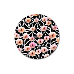 Cheery Watercolor Flowers Magnet 3  (round)