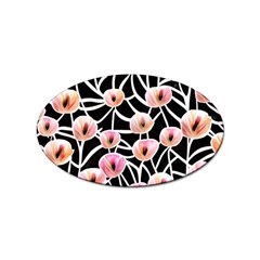 Cheery Watercolor Flowers Sticker Oval (10 Pack)