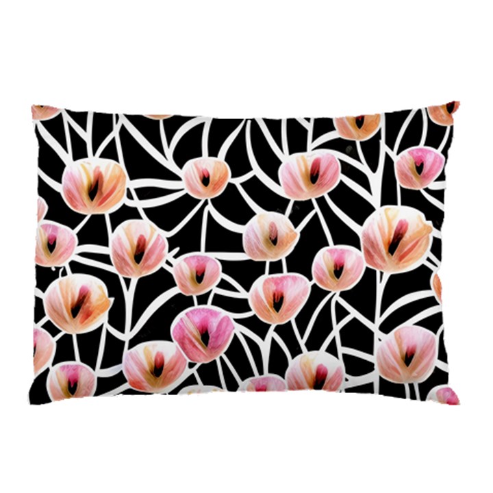 Cheery Watercolor Flowers Pillow Case