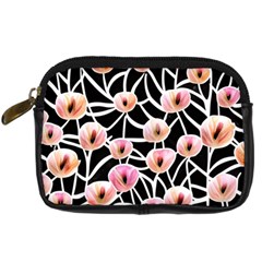 Cheery Watercolor Flowers Digital Camera Leather Case