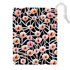 Cheery Watercolor Flowers Drawstring Pouch (4xl) by GardenOfOphir