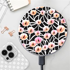 Cheery Watercolor Flowers Wireless Fast Charger(white) by GardenOfOphir