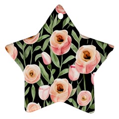 Captivating Watercolor Flowers Ornament (star)