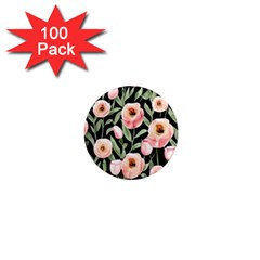 Captivating Watercolor Flowers 1  Mini Magnets (100 Pack)  by GardenOfOphir