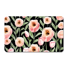 Captivating Watercolor Flowers Magnet (Rectangular)