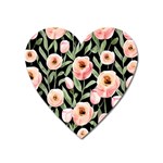 Captivating Watercolor Flowers Heart Magnet Front