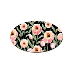 Captivating Watercolor Flowers Sticker Oval (10 pack)