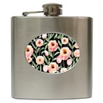 Captivating Watercolor Flowers Hip Flask (6 oz) Front