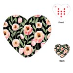 Captivating Watercolor Flowers Playing Cards Single Design (Heart) Front