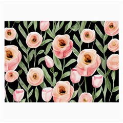 Captivating Watercolor Flowers Large Glasses Cloth (2 Sides)