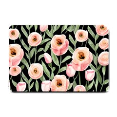 Captivating Watercolor Flowers Small Doormat