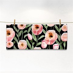 Captivating Watercolor Flowers Hand Towel