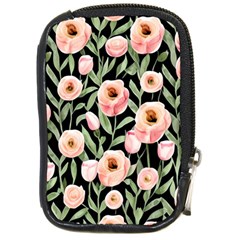 Captivating Watercolor Flowers Compact Camera Leather Case by GardenOfOphir