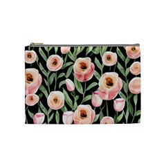 Captivating Watercolor Flowers Cosmetic Bag (medium)