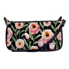 Captivating Watercolor Flowers Shoulder Clutch Bag