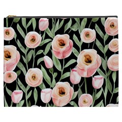 Captivating Watercolor Flowers Cosmetic Bag (xxxl) by GardenOfOphir