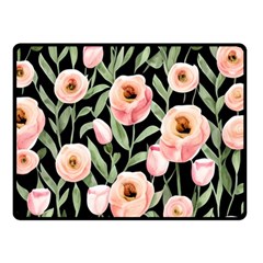 Captivating Watercolor Flowers Fleece Blanket (Small)