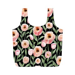 Captivating Watercolor Flowers Full Print Recycle Bag (m) by GardenOfOphir