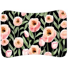 Captivating Watercolor Flowers Velour Seat Head Rest Cushion