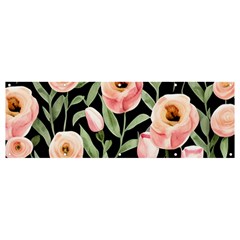 Captivating Watercolor Flowers Banner And Sign 12  X 4 