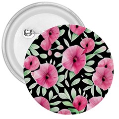 Watercolor Flowers Botanical Foliage 3  Buttons