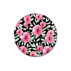 Watercolor Flowers Botanical Foliage Magnet 3  (round) by GardenOfOphir