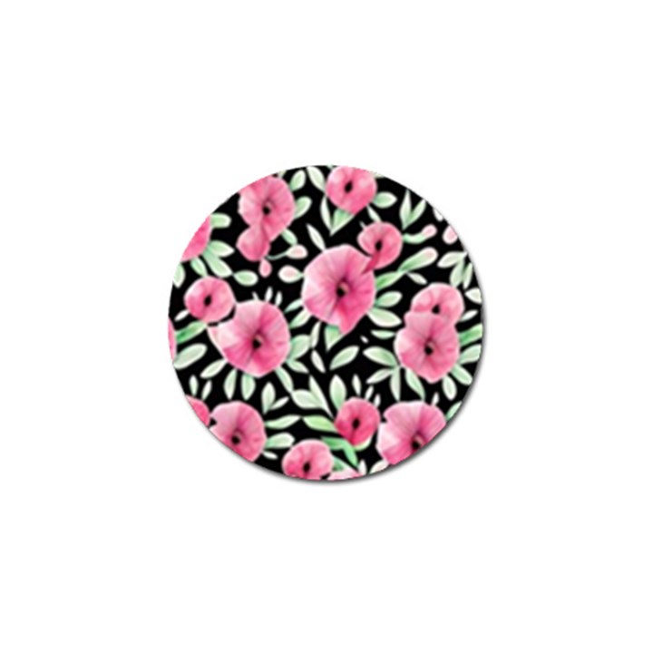 Watercolor Flowers Botanical Foliage Golf Ball Marker