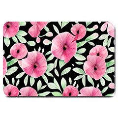 Watercolor Flowers Botanical Foliage Large Doormat by GardenOfOphir