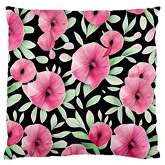 Watercolor Flowers Botanical Foliage Large Cushion Case (one Side) by GardenOfOphir