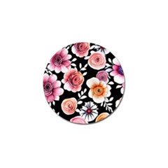 Cheerful Watercolor Flowers Golf Ball Marker (4 Pack) by GardenOfOphir