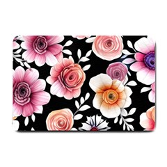 Cheerful Watercolor Flowers Small Doormat by GardenOfOphir