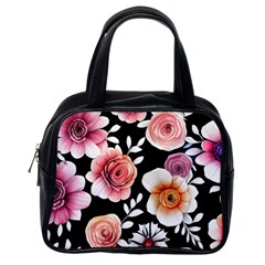 Cheerful Watercolor Flowers Classic Handbag (one Side) by GardenOfOphir