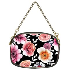 Cheerful Watercolor Flowers Chain Purse (one Side)