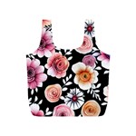 Cheerful Watercolor Flowers Full Print Recycle Bag (S) Front