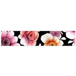 Cheerful Watercolor Flowers Small Premium Plush Fleece Scarf Front