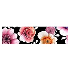 Cheerful Watercolor Flowers Oblong Satin Scarf (16  X 60 ) by GardenOfOphir