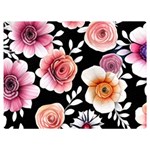 Cheerful Watercolor Flowers Premium Plush Fleece Blanket (Extra Small) 40 x30  Blanket Back