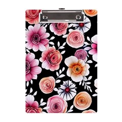 Cheerful Watercolor Flowers A5 Acrylic Clipboard by GardenOfOphir