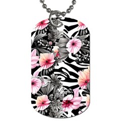 Brilliantly Hued Watercolor Flowers In A Botanical Dog Tag (one Side) by GardenOfOphir