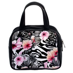 Brilliantly Hued Watercolor Flowers In A Botanical Classic Handbag (two Sides) by GardenOfOphir