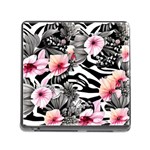 brilliantly hued watercolor flowers in a botanical Memory Card Reader (Square 5 Slot) Front