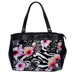 Brilliantly Hued Watercolor Flowers In A Botanical Oversize Office Handbag by GardenOfOphir